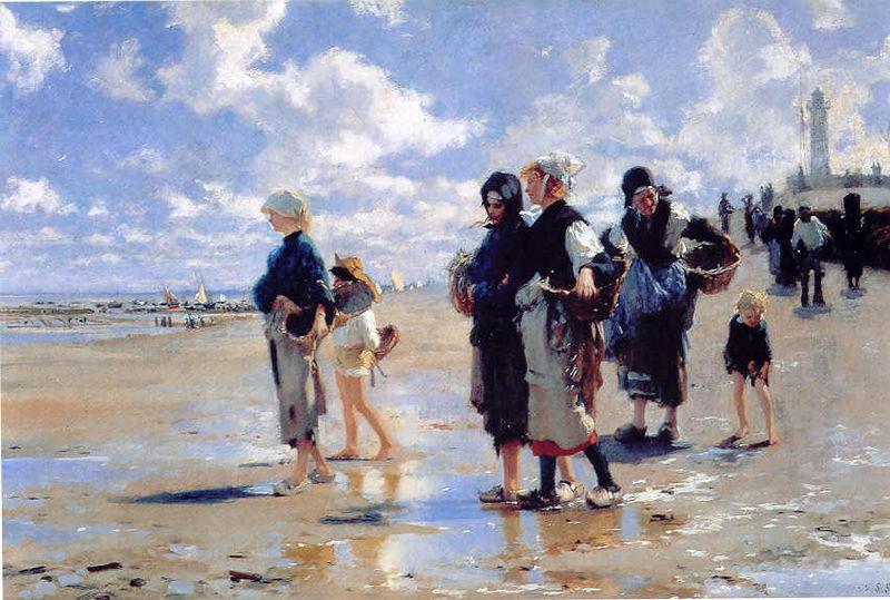 John Singer Sargent Oyster Gatherers of Cancale China oil painting art